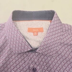 TALLIA Purple Print Button Down Spring Long Sleeves Size  XXL 18-18.5